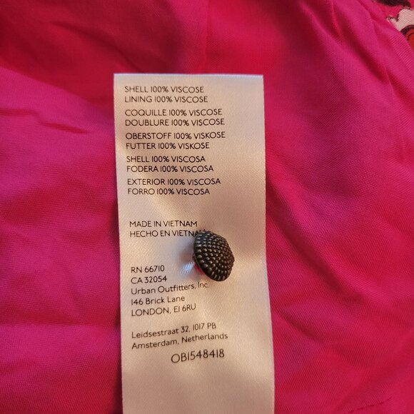 Maeve Anthro Floral Wrap Mini Dress XS Pink Long Sleeves Groovy Coquette Kawaii - Picture 7 of 8